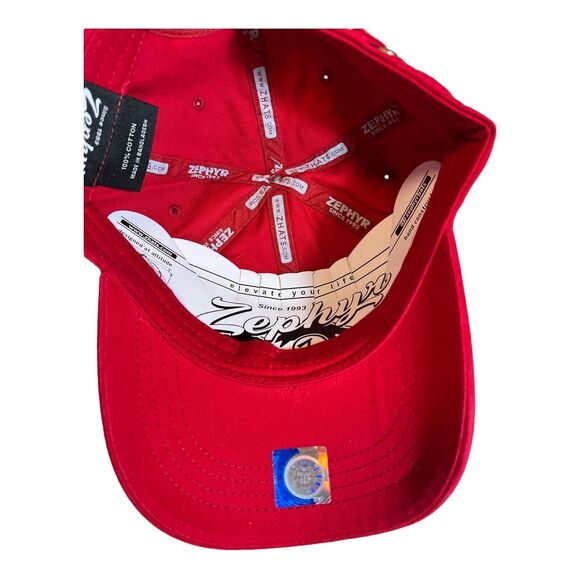 UW Wisconsin Badgers Zephyr Embroidered Cotton Adjustable Strap Red Hat Cap NCAA - Picture 12 of 12